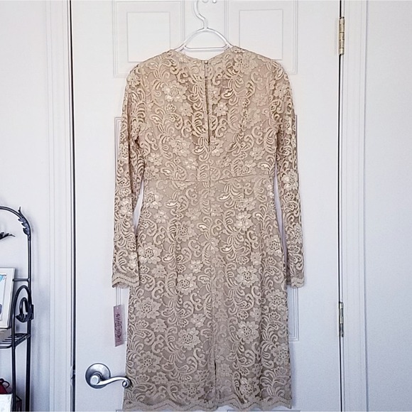 Nanette Lepore Gold Lace Dress Size 2 - Picture 4 of 8